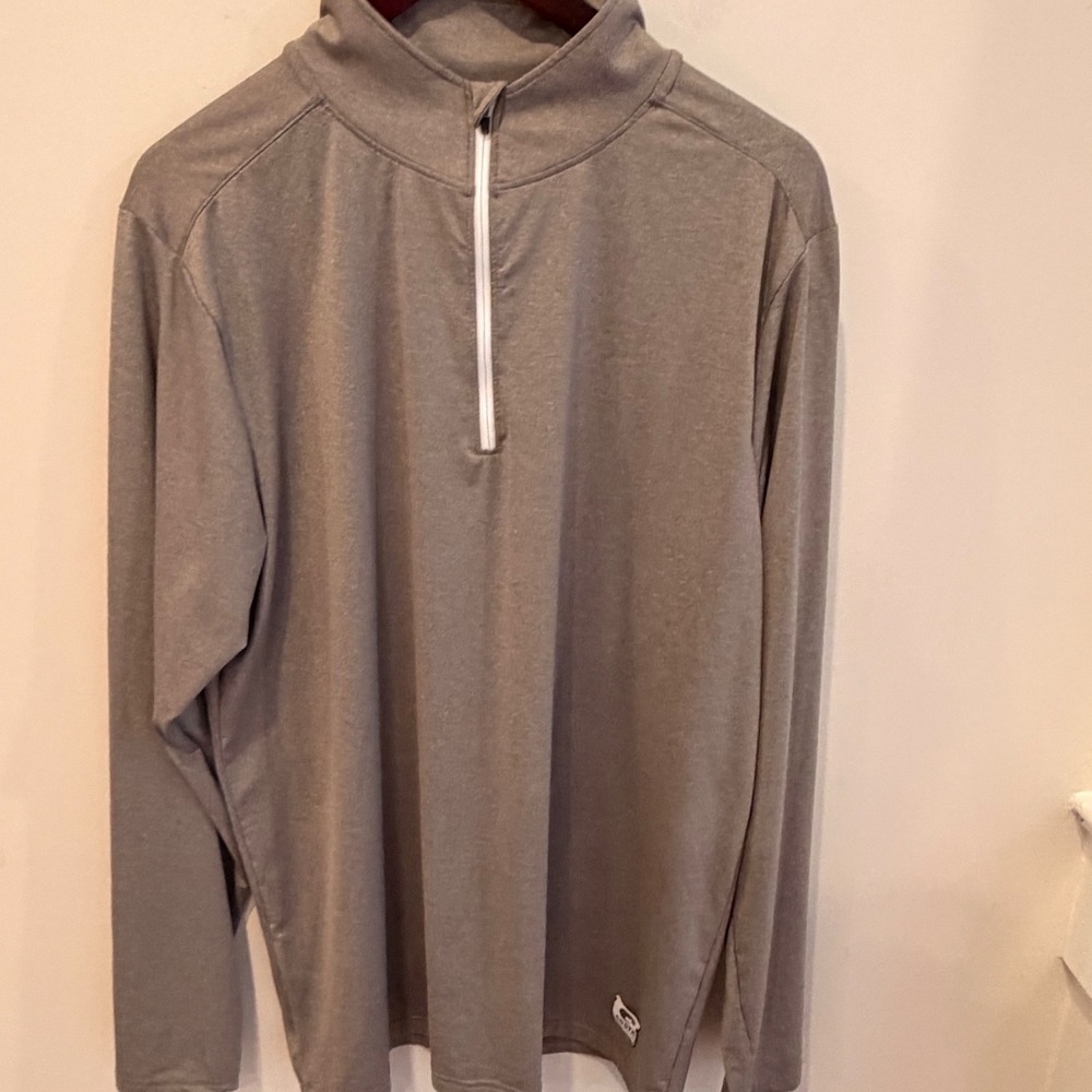 Costa Del Mar Mens XL Gray Heather Quarter Zip Performance Pullover Long Sleeve